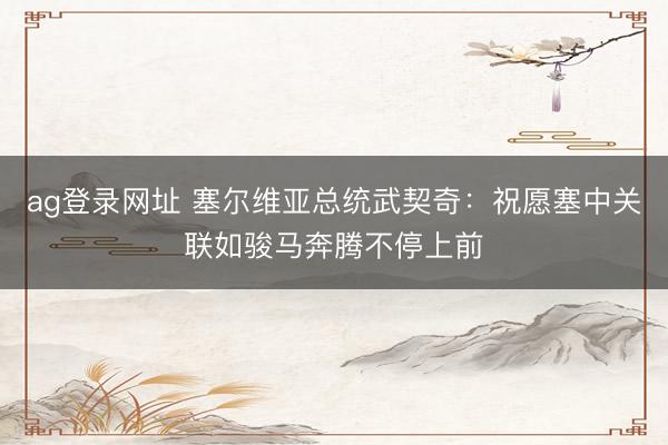 ag登录网址 塞尔维亚总统武契奇：祝愿塞中关联如骏马奔腾不停上前
