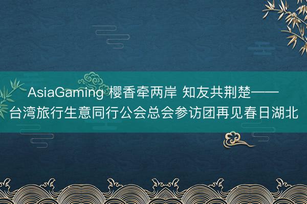 AsiaGaming 樱香牵两岸 知友共荆楚——台湾旅行生意同行公会总会参访团再见春日湖北