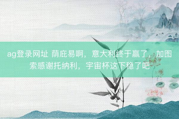 ag登录网址 荫庇易啊，意大利终于赢了，加图索感谢托纳利，宇宙杯这下稳了吧