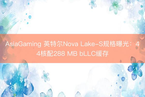 AsiaGaming 英特尔Nova Lake-S规格曝光：44核配288 MB bLLC缓存