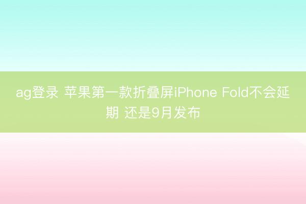 ag登录 苹果第一款折叠屏iPhone Fold不会延期 还是9月发布