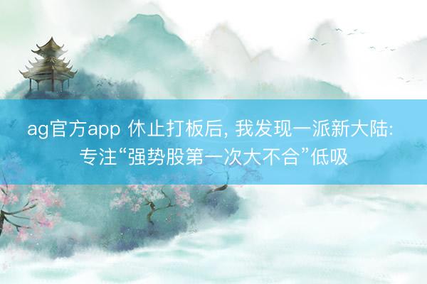 ag官方app 休止打板后, 我发现一派新大陆: 专注“强势股第一次大不合”低吸