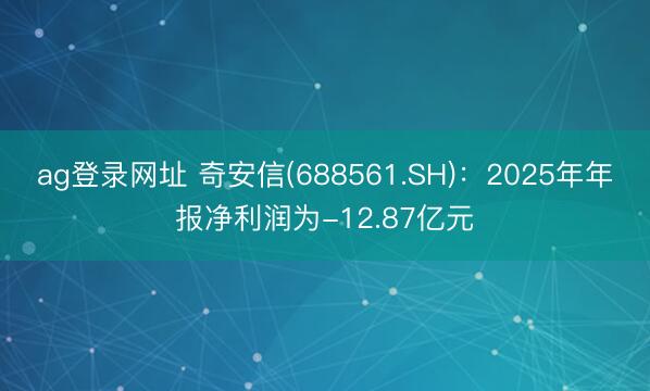 ag登录网址 奇安信(688561.SH)：2025年年报净利润为-12.87亿元