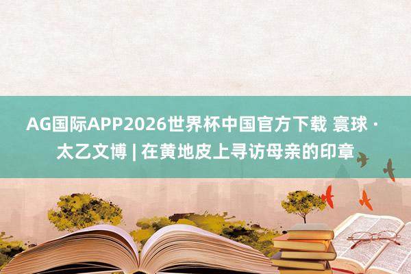 AG国际APP2026世界杯中国官方下载 寰球 · 太乙文博 | 在黄地皮上寻访母亲的印章