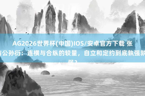 AG2026世界杯(中国)IOS/安卓官方下载 张仪与公孙衍：连横与合纵的较量，自立和定约到底孰强孰弱？