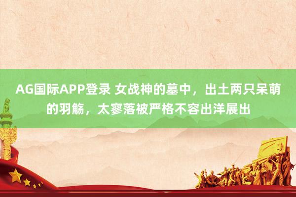 AG国际APP登录 女战神的墓中，出土两只呆萌的羽觞，太寥落被严格不容出洋展出