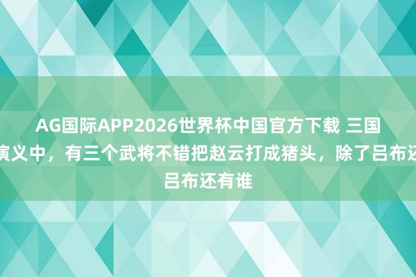 AG国际APP2026世界杯中国官方下载 三国演义演义中，有三个武将不错把赵云打成猪头，除了吕布还有谁