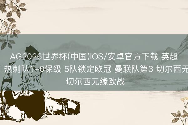 AG2026世界杯(中国)IOS/安卓官方下载 英超大结局! 热刺队1-0保级 5队锁定欧冠 曼联队第3 切尔西无缘欧战