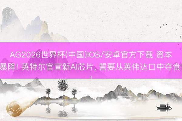 AG2026世界杯(中国)IOS/安卓官方下载 资本暴降! 英特尔官宣新AI芯片， 誓要从英伟达口中夺食!
