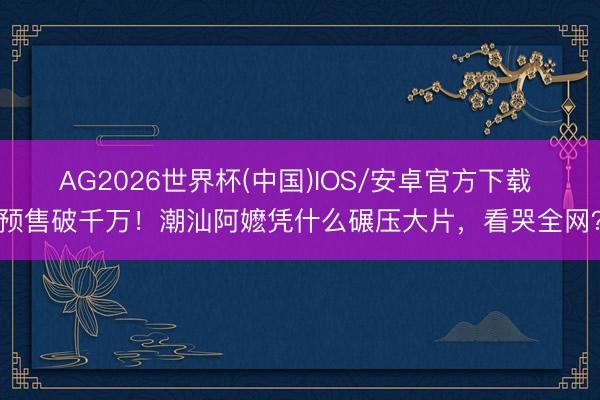 AG2026世界杯(中国)IOS/安卓官方下载 预售破千万!潮汕阿嬷凭什么碾压大片,看哭全网?