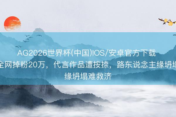 AG2026世界杯(中国)IOS/安卓官方下载 王鹤棣全网掉粉20万,代言作品遭按捺,路东说念主缘坍塌难救济