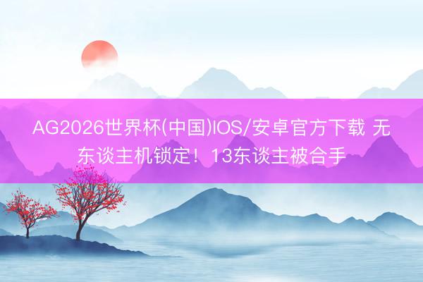 AG2026世界杯(中国)IOS/安卓官方下载 无东谈主机锁定!13东谈主被合手