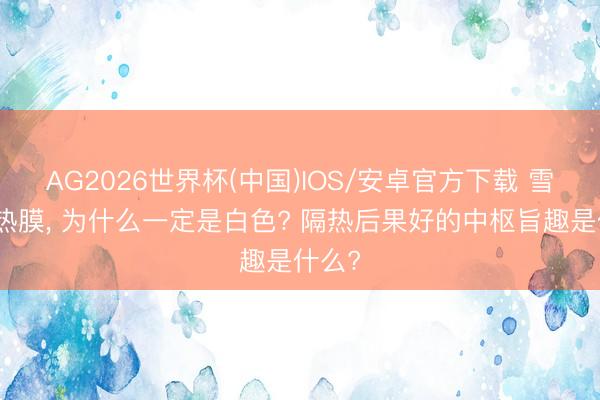 AG2026世界杯(中国)IOS/安卓官方下载 雪顶隔热膜， 为什么一定是白色? 隔热后果好的中枢旨趣是什么?