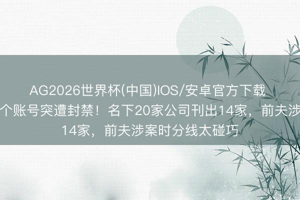 AG2026世界杯(中国)IOS/安卓官方下载 顶流主握李湘多个账号突遭封禁!名下20家公司刊出14家,前夫涉案时分线太碰巧
